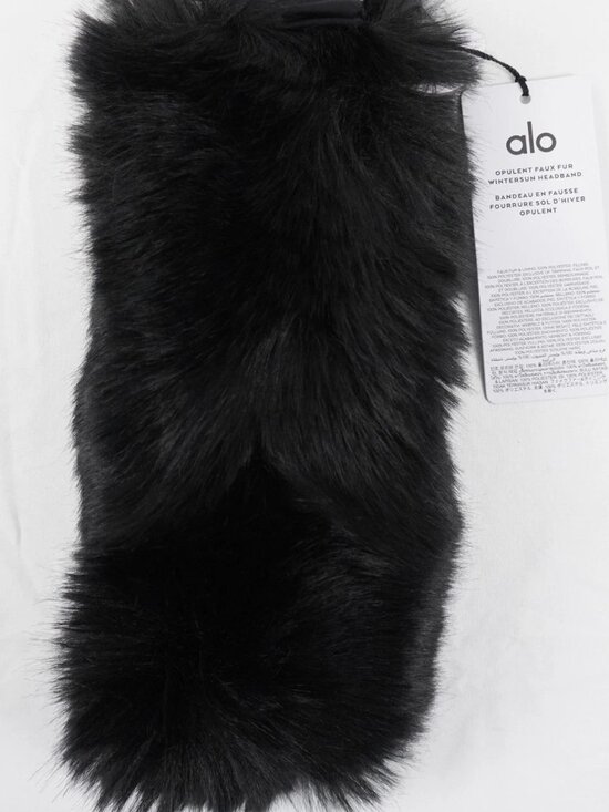 Alo Yoga Opulent Faux Fur Wintersun Fleece Lined Headband Ear Warmers In Black main image 6